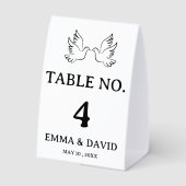 Plaque De Table Carte de numéro de table de mariage en dessin au t (Verso)