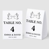Plaque De Table Carte de numéro de table de mariage en dessin au t (Recto/verso)