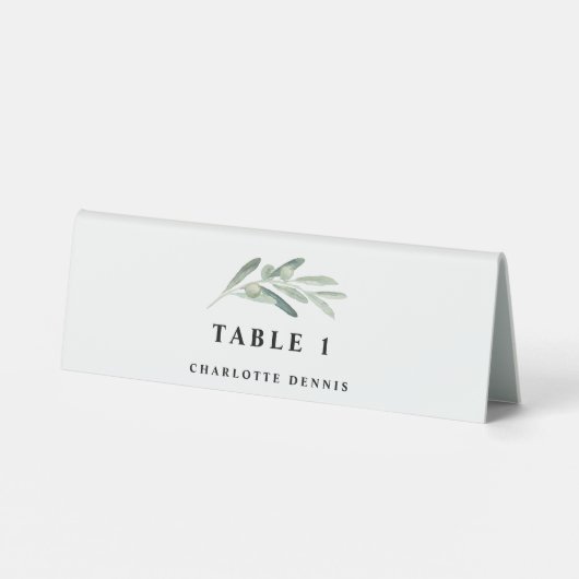 Plaque De Table Carte de place de la verdure d'olive (Verso)