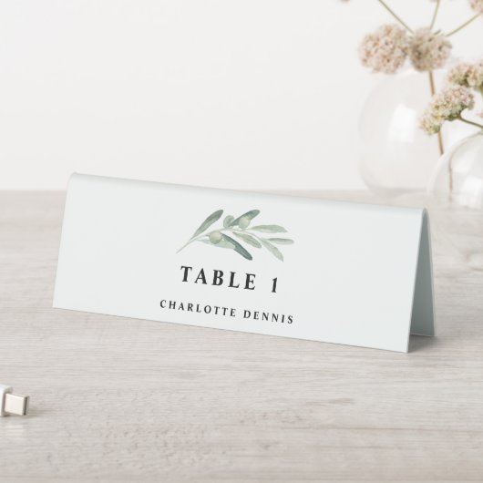 Plaque De Table Carte de place de la verdure d'olive (En SItu (Tableau))