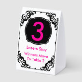 Plaque De Table Carte de table de Bunco rose et noir - #3 (Verso)