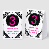 Plaque De Table Carte de table de Bunco rose et noir - #3 (Recto/verso)