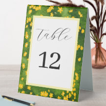 Carte de table de mariage de jardin flore aquarell