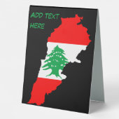 Plaque De Table Carte du Liban avec drapeau (Verso)