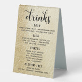 Plaque De Table Carte Gold Boissons Menu Connexion permanente (Recto)