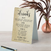 Plaque De Table Carte Gold Boissons Menu Connexion permanente (En SItu (Tableau))