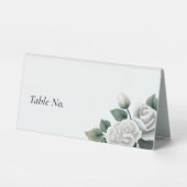 Plaque De Table Carte Mariage Roses blanches (Recto)