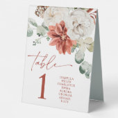 Plaque De Table Carte moderne Red Winter Christmas Table Numéro (Verso)