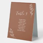 Plaque De Table Carte Numéro De Table De Terracotta Et Branches (Recto)