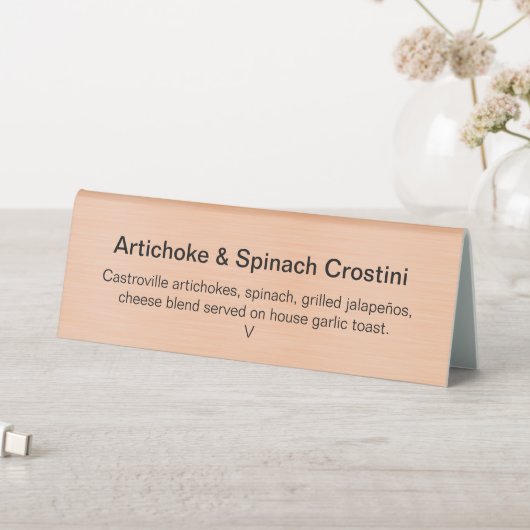 Plaque De Table Carte rose Gold Menu (En SItu (Tableau))