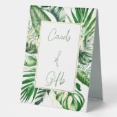 Plaque De Table Cartes & Cadeaux Tropiques Modernes En Feuille De (Recto)