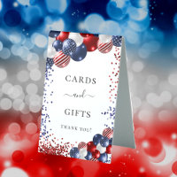 Cartes de ballons rouges bleus patriotiques