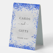 Plaque De Table Cartes de mariage bleu argent (Verso)