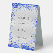 Plaque De Table Cartes de mariage bleu argent (Recto)