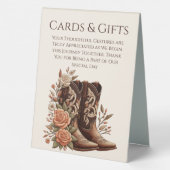 Plaque De Table Cartes de Mariage & Cadeaux Bottes de Cowboy (Verso)
