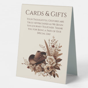 Plaque De Table Cartes de mariage et cadeaux Casquette de la cowgi