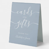 Plaque De Table Cartes De Script Et Cadeaux Dusty Signature Bleue (Verso)