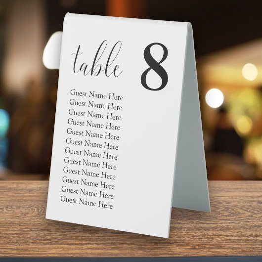 Plaque De Table Cartes de Table de Plan de Siège de Mariage Minima