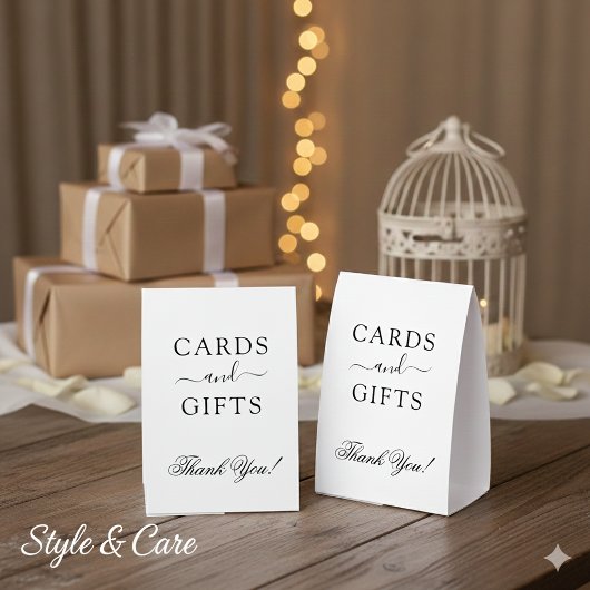 Plaque De Table Cartes et Cadeaux Charmants