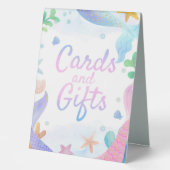 Plaque De Table Cartes et Cadeaux d'anniversaire de Sirène sous la (Recto)