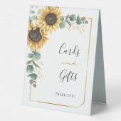 Plaque De Table Cartes et cadeaux de fleurs de tournesol (Verso)