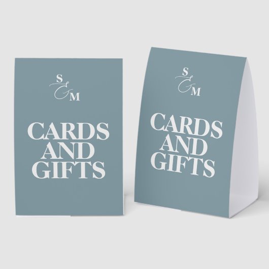 Plaque De Table Cartes et Cadeaux de Mariage Monogramme Classique (Recto/verso)