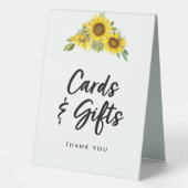 Plaque De Table Cartes et cadeaux de tournesol rustique Mariage (Recto)