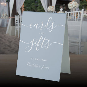Plaque De Table Cartes et cadeaux Dusty Blue Signature