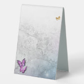 Plaque De Table Cartes et cadeaux élégants à papillon violet or (Verso)