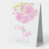 Plaque De Table Cartes et cadeaux mariages de fleurs roses (Recto)