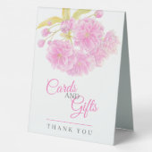 Plaque De Table Cartes et cadeaux mariages de fleurs roses (Verso)