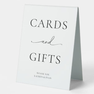 Plaque De Table Cartes et cadeaux minimalistes noirs et blancs