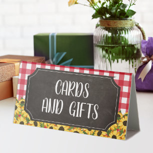 Plaque De Table Cartes et Cadeaux Rustiques à Carreaux Rouges et T