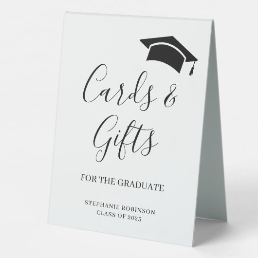 Plaque De Table Cartes et cadeaux simples pour diplômés (Verso)