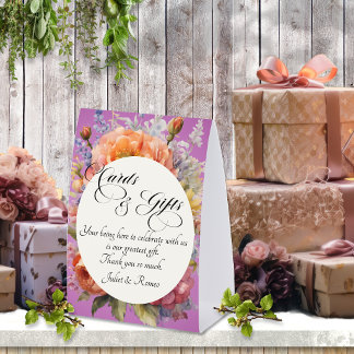 Plaque De Table Cartes et Cadeaux Wildflowers - Lavande