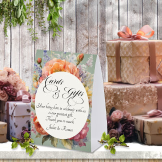 Plaque De Table Cartes et Cadeaux Wildflowers - Sauge