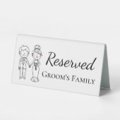 Plaque De Table Cartoon Bride Groom Grooms Famille Réservé Mariage (Verso)