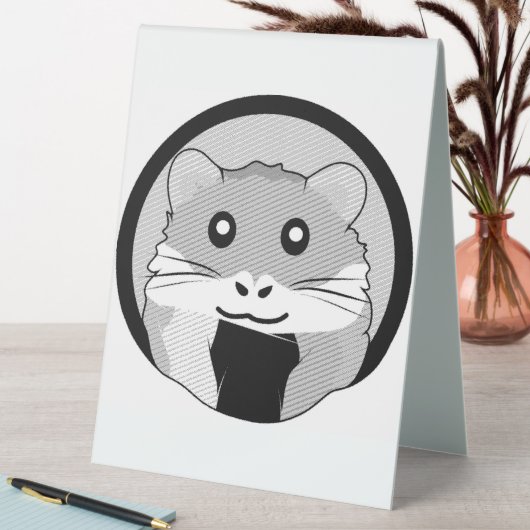 Plaque De Table Cartoon Hamster Scarfed Joy (En SItu (Tableau))