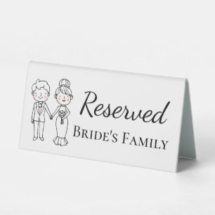 Plaque De Table Cartoon Mariée mariée mariée mariée famille Mariag