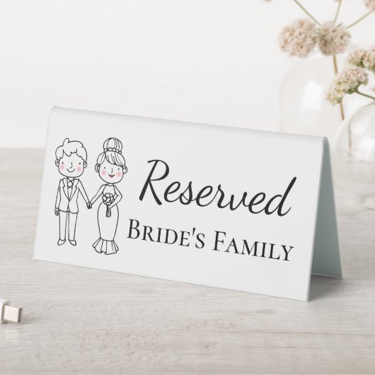 Plaque De Table Cartoon Mariée mariée mariée mariée famille Mariag (En SItu (Tableau))