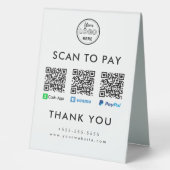 Plaque De Table Cash App Venmo Paypal QR Code Scan to Pay Logo (Recto)