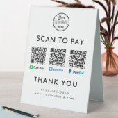 Plaque De Table Cash App Venmo Paypal QR Code Scan to Pay Logo (En SItu (Tableau))