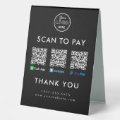 Plaque De Table Cash App Venmo Paypal QR Code Scan to Pay Logo (Recto)