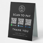 Plaque De Table Cash App Venmo Paypal QR Code Scan to Pay Logo (Verso)