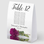 Plaque De Table Cassis Purple Rose Mariage Numéro du tableau de b (Arrière)
