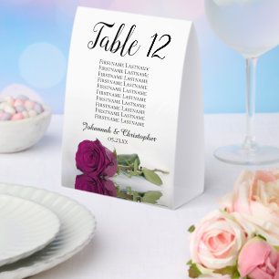 Plaque De Table Cassis Purple Rose Mariage Numéro du tableau de b
