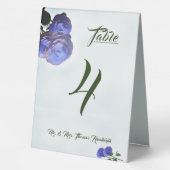 Plaque De Table Catholique Misty bleu et vert Numéro de table (Verso)