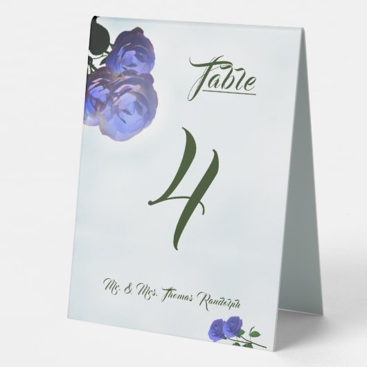 Plaque De Table Catholique Misty bleu et vert Numéro de table (Verso)