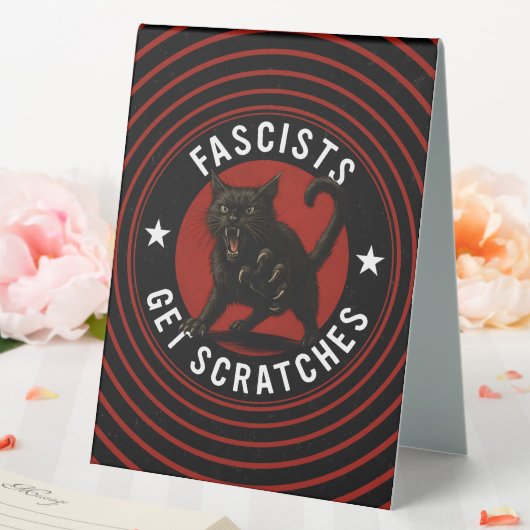 Plaque De Table Cats Against Fascists (In SItu (Mariage))