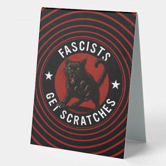 Plaque De Table Cats Against Fascists (Verso)